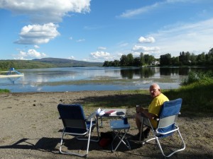 Uitzicht op Burns Lake