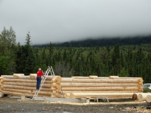 "Loghouse" in aanbouw