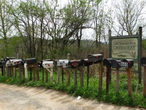 Brievenbussen langs de Greenway