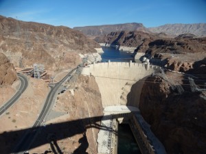 Zicht op Hooverdam en Lake Mead